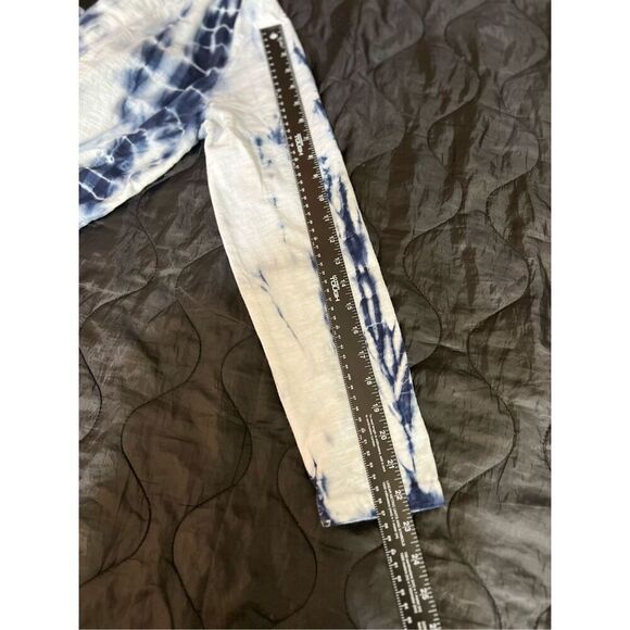 Spirit Jersey Sweater Womens Medium White Blue Cardigan Tie Dye Open Front NWOT - Picture 7 of 8